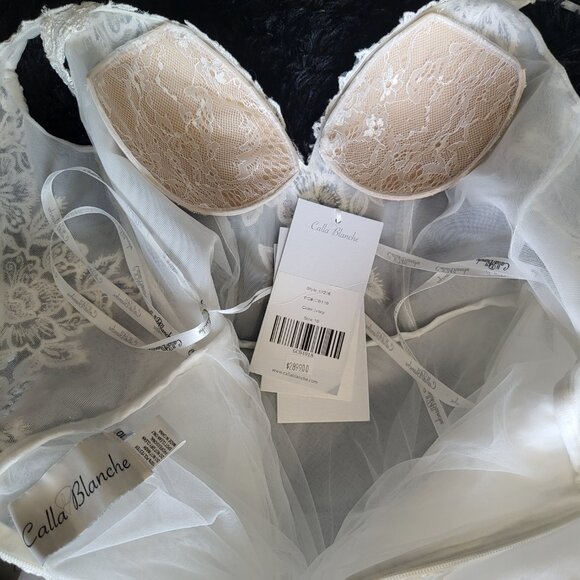 NWT~$2899~CALLA BLANCHE~8/10~IVORY LACE EMBROIDERED BALL GOWN WEDDING DRESS - Picture 15 of 16